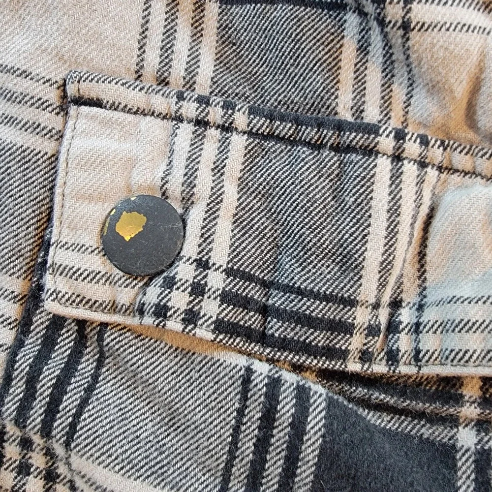 Plaid Hooded Jacket Kids Size Unknown Black White Gray Good Flannel